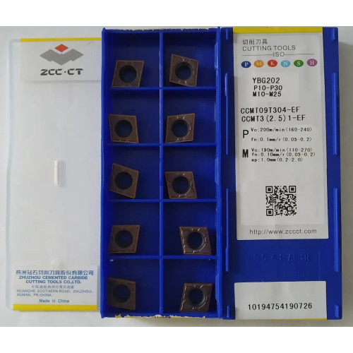 Пластини ZCC-CT CCMT09T304-EF YBG202 токарні твердосплавні односторонні