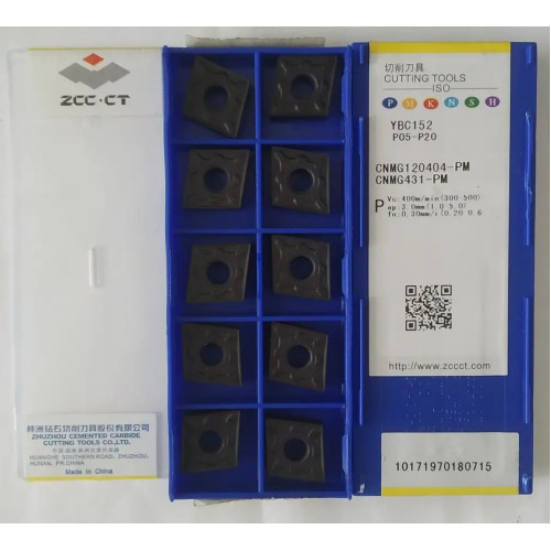 Пластини ZCC-CT CNMG120404-PM YBC152 токарні двосторонні твердосплавні